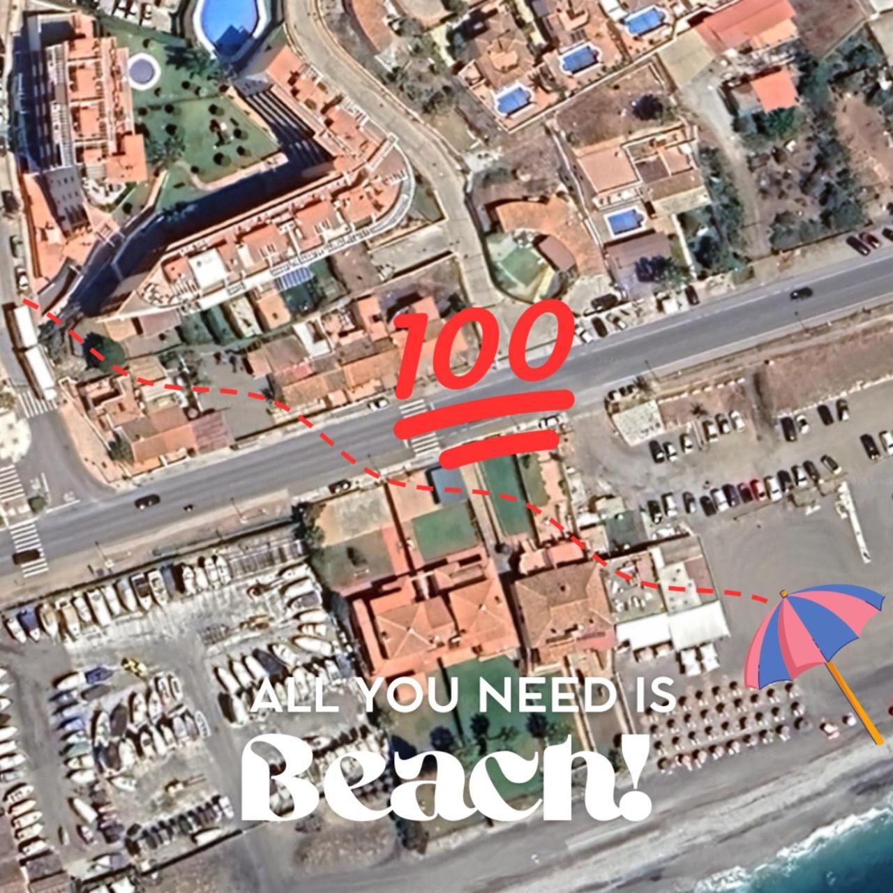 Escapada Familiar En Torrox Costa A 100M De La Playa, Vistas Al Mar Y Parking Gratis Apartamento Exterior foto
